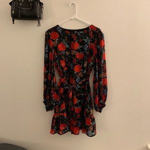 Hello Molly Red Rose Print Dress
